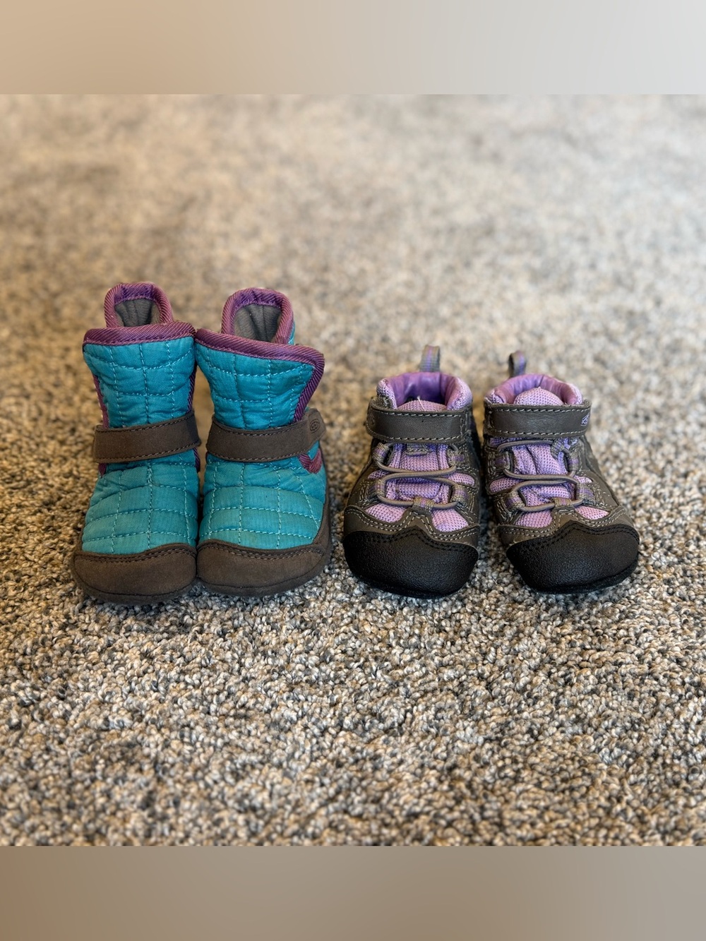 Keen Teal and Purple Kids Boots and Walker Shoes - soft soles